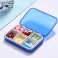 thumbnail image 2 of Pill Organizer - Portable Pill Box Small Pill Container for Purse or Pocket, Excellent Pill Storage Case (Blue, 6 Compartment), 2 of 5