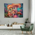thumbnail image 2 of FUMJ  Mushroom Strawberry Tapestry Wall Hanging, Red Mushrooms and Fruit Butterfly on Pink Background Tapestry, Moon Starry Night Tapestry for Living Room Bedroom Aesthetic Decor, 2 of 7