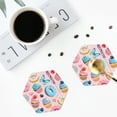 thumbnail image 5 of Disketp Cupcakes And Donuts Funny Coasters,6 Pcs Leather Coasters With Holder, Perfect Housewarming Hostess Gifts,Protect Furniture From Water Marks Scratch And Damage, 5 of 9