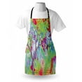 thumbnail image 3 of Psychedelic Apron Digital Fractal Landscape by Lake Tree Abstract Artistic Surreal Illustration, Unisex Kitchen Bib Apron with Adjustable Neck for Cooking Baking Gardening, Multicolor, by Ambesonne, 3 of 3