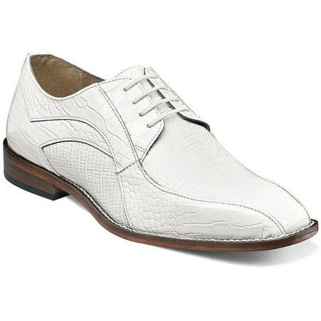 

Stacy Adams Turano Bike Toe Oxford Croc Print Shoes White 25576-100
