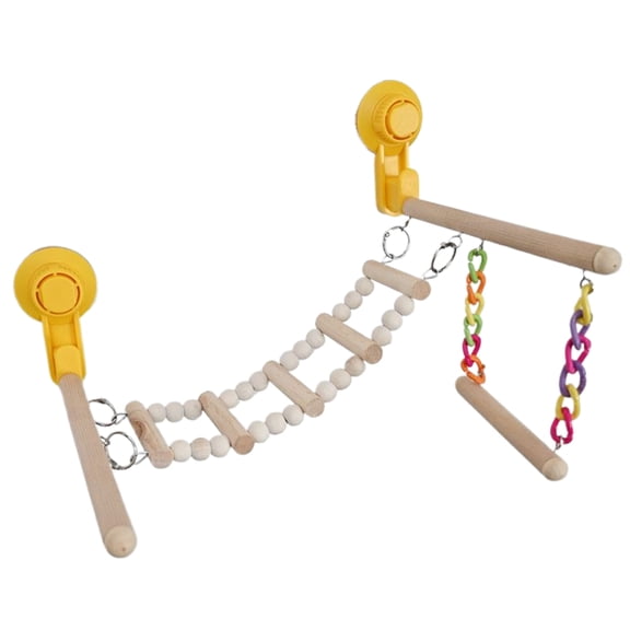 JNANEEI Suction Cup Bird Perch Stand Ladder Scratchers Branch Perch for Parrots Parakeets Toy Branch Bird Cage Hammocks