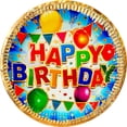 thumbnail image 1 of 24 Pz Plato Cartón Pastelero Premium Pastelero Happy Birthday Banderines Globos, 1 of 4
