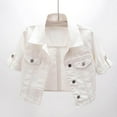 thumbnail image 4 of Women Short Sleeve Versatile White Short Sleeved Denim Jacket Thin Shawl Top(White,2XL), 4 of 8