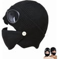thumbnail image 4 of 3-in-1 Winter Ski Hat, Beanie with Detachable Mask and Goggles, Unisex Thermal Knit Hat for Snowboarding Skiing, Cold Weather Outdoor Activity Set for Men Women, 4 of 8