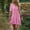 Pink, variant on BUIGTTKLOP Cotton Linen Dresses for Women Short Sleeve T Shirts Dresses Collared V Neck Smocked A Line Pleated Mini Dresses