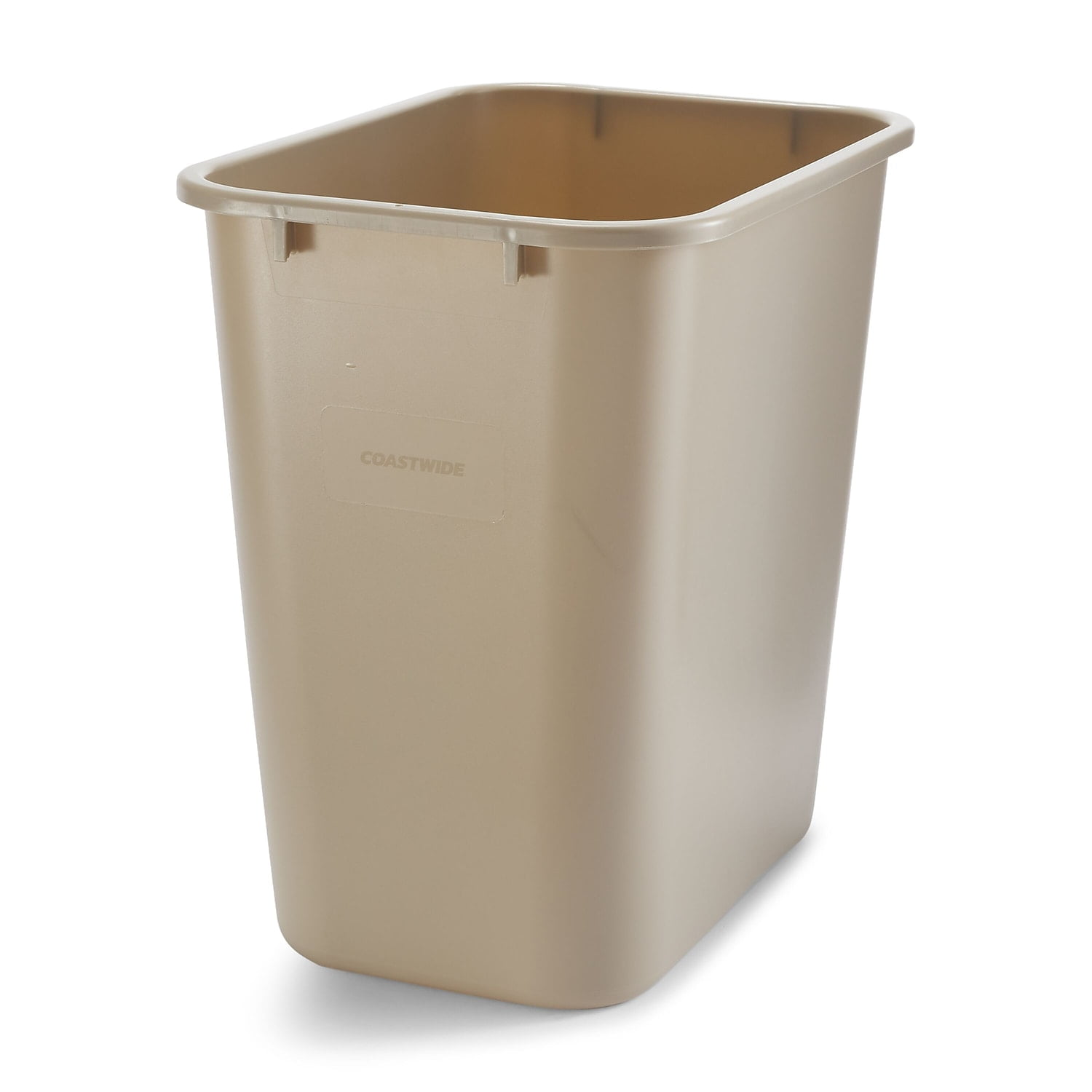 COASTWIDE Indoor Trash Can w/out Lid Beige Soft Plast 7 Gal CW56430