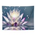 thumbnail image 5 of JEUXUS Lotus Flower Zen Pictures Floral Blooming Wall Decoration Tapestry Painting, 5 of 6