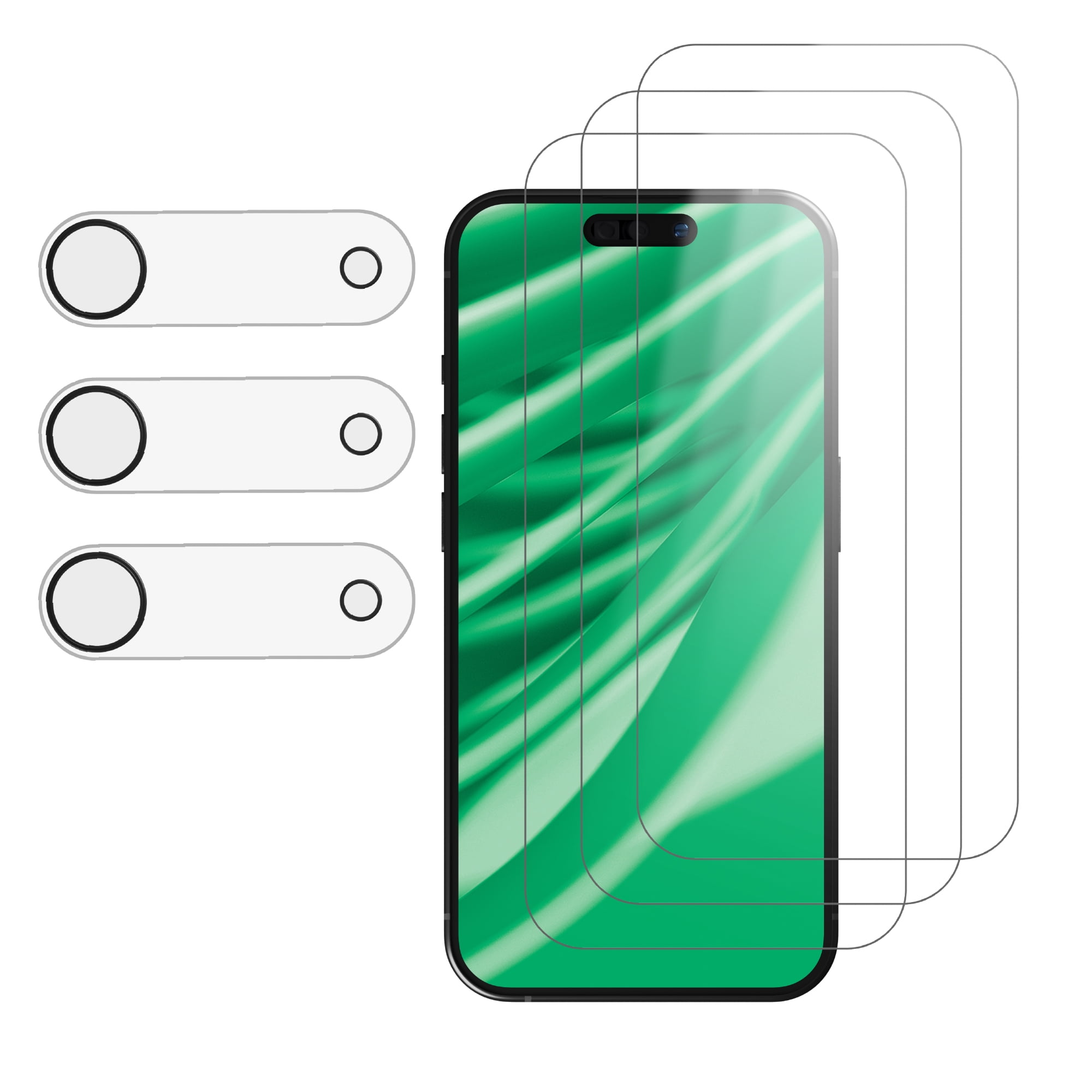 onn iPhone Air 3-Pack Glass Screen Protector with Camera Glass and Easy Installation Frame