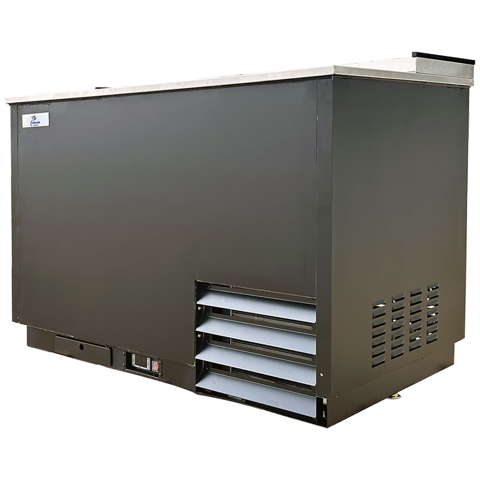 NSF 49" Commercial Glass Froster Freezer – Dual Sliding Lids, 250 Mug Capacity, 0°F Cooling, R290 Refrigerant, 115V