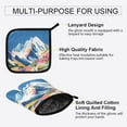 thumbnail image 3 of Yayeee Oven Mitts and Pot Holder Set of 4 Heat Resistant Kitchen Gloves Baking Hot Pad, Abstract Snow Mountain, 3 of 5