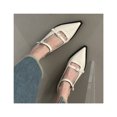 thumbnail image 3 of Zapatos de cuero de PU para mujer, zapatos vintage con suela de goma y punta puntiaguda para trabajar y desplazarse, 3 of 8