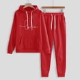 thumbnail image 3 of Amtdh 2 Piece Sweatsuits for Womens Clearance Solid Color Pocket Drawstring Pullover Sweatpant Set Lounge Tracksuit Casual Plus Size Lightweight Loose Ladies Outfits Fall Winter 2023 Red_b S, 3 of 3