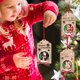 thumbnail image 3 of Nuevas decoraciones navideñas, colgante de arco ahuecado de madera para Navidad, árbol de Navidad, colgante de madera, decoración de escena, 3 of 4