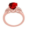 thumbnail image 6 of Mauli Jewels Rings for Women 2.42 Carat Oval Garnet and Diamond Ring 4-Prong 10K Rose Gold, 6 of 6