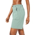 thumbnail image 4 of KALE High Waisted Shorts Women Lightweight Quick Drying Breathable Button Multiple Phone Pockets Womens Short Mint Green, 4 of 7