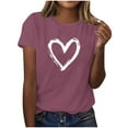 thumbnail image 6 of Womens Valentines T-Shirt Print Graphic Tees Cute Love Heart Shirts Casual Short Sleeve, 6 of 8