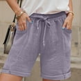 thumbnail image 2 of larppty Women Shorts for Seniors Summer Casual High Waisted Drawstring Wide Leg Womens Gauze Short Shorts（Grey， S）, 2 of 8
