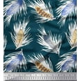 thumbnail image 1 of Soimoi Blue Silk Fabric Print Feather Print Fabric by the Yard 42 Inch Wide, 1 of 3