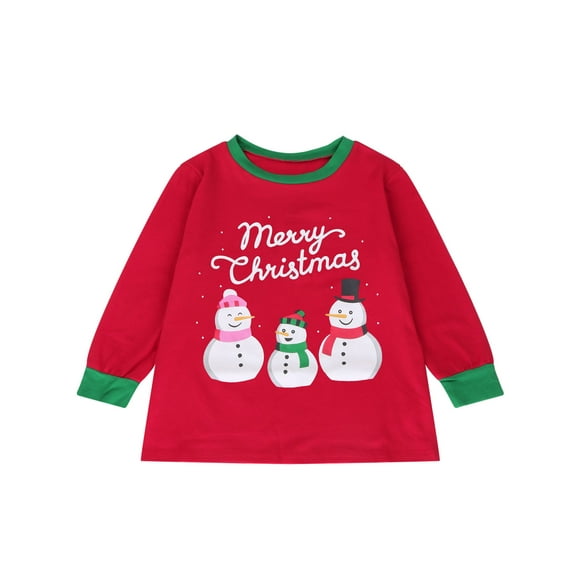 Lolmot Christmas Parent-child Wear Fashion Snowman Print Family Pajamas Home Service Parent-child Suit Mom