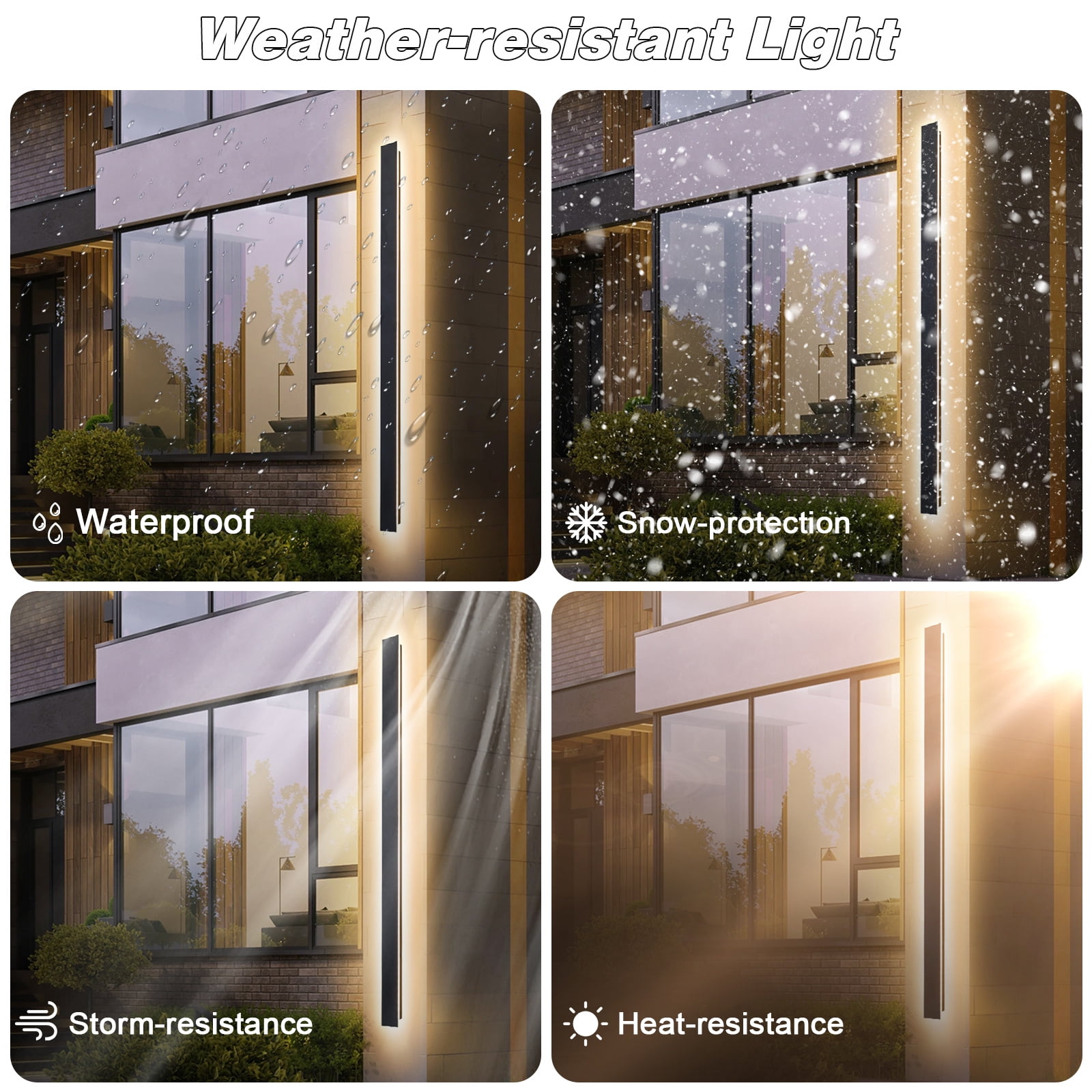 79in Modern Outdoor Wall Light Waterproof IP65 Linear Long Wall Lamp 3000K Outdoor Wall Sconce