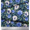 thumbnail image 3 of Soimoi Viscose Chiffon Fabric Leaves & Anemone Floral Printed Craft Fabric by the Yard 42 Inch Wide, 3 of 5