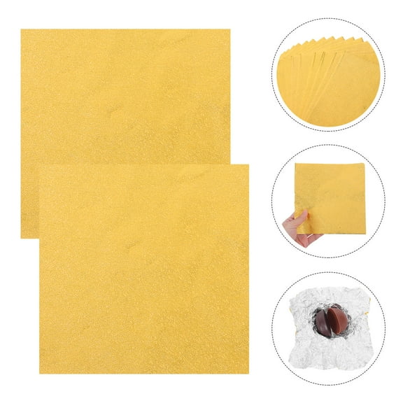 MLINS 100pcs Square Gold Aluminum Foil Wrappers for Chocolate and Tea Sweets and Treats Packaging Paper Candy Wrapping Sheets
