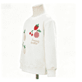 thumbnail image 5 of Gaxelrn Toddler Girls Cotton Crewneck Sweatshirt with Embroidered Fruit Applique,Long Sleeve,White,Size 2-3 T, 5 of 5