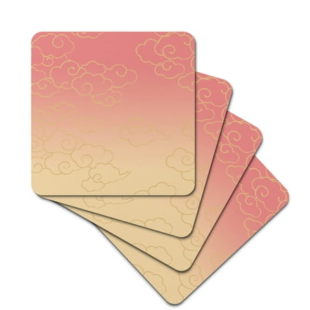 

Rubber Square Coasters with Gradient Dark Pattern Style Not Easily Deformed Soft and Have Thermal Insulation Properties