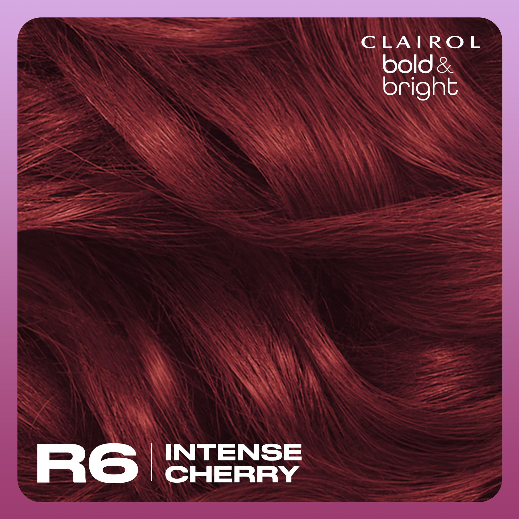 Clairol Bold & Bright Permanent Hair Color Creme, R6 Intense Cherry, Hair Dye, 1 Application