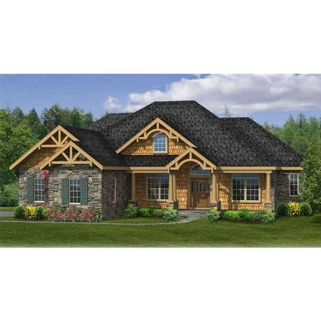 TheHouseDesigners-4422 Traditional Country House Plan with Crawl Space Foundation (5 Printed Sets)