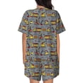 thumbnail image 3 of Bingfone Modern Excavator Print Pajamas Sets for Women Soft Short-Sleeved Pjs with Lounge Shorts Two Piece Sleepwear, 3 of 8