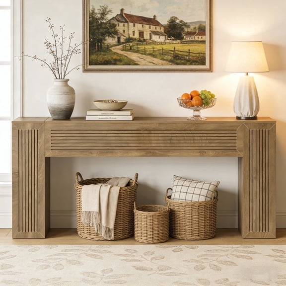 Tribesigns 78.74" Extra Long Console Table, Farmhouse Narrow Sofa Table Behind Couch for Entryway, Hallway, Living Room