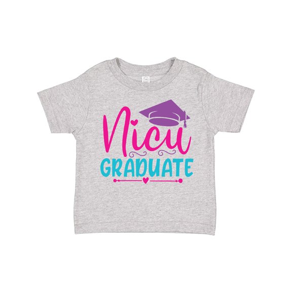 Inktastic Nicu Graduate with Cap and Hearts in Purple Pink and Blue Girls Toddler T-Shirt