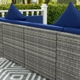 thumbnail image 4 of Resenkos 7-Piece Rattan Sectional Set, Outdoor Sectional Furniture, PE Rattan, Mixed Gray and Blue, 4 of 11