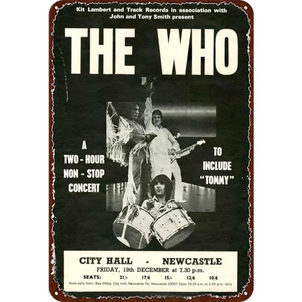 Letrero Chapa Metal The Who Pintura Hierro Rectangular Pared para Y Bar 30x40cm