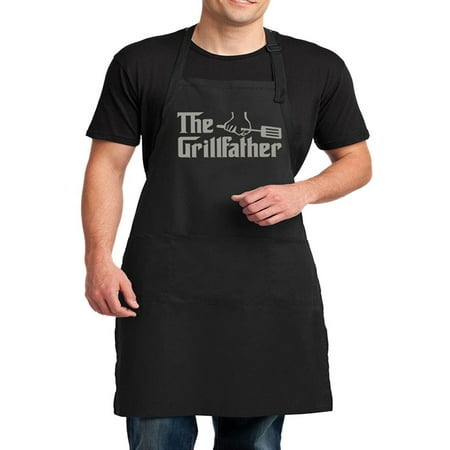 Men s The Grillfather Funny BBQ Apron - Black
