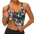 thumbnail image 4 of Vsdgher Green Tropical Leaves Print Women Sleeveless Athletic Tank Top Built-in Bra Camisole Sports Vest for Yoga Running Fitness Exercise with Removable Pads, 4 of 8