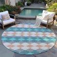thumbnail image 6 of Addison Rugs Chantille Indoor/Outdoor Transitional Geometric Teal Washable Round Rug, 8' x 8', 6 of 6