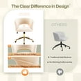 thumbnail image 6 of Zimtown Desk Chair with 360 Swivel Adjustable Flannel Accent Chair for Vanity Bedroom Office, Beige, 6 of 10