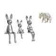 thumbnail image 1 of Figura de familia de elefantes y conejos tallada a mano, escultura de animal, adorno de centro de mesa para escritorio, estantería, decoración de año, 1 of 8