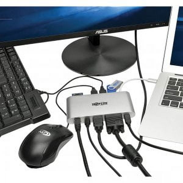 Tripp Lite USB-C Docking Station w/HDMI, VGA, mDP, USB-A, Gb Ethernet, SD, 3.5 mm & PD Charging, Thunderbolt 3 Compatibl