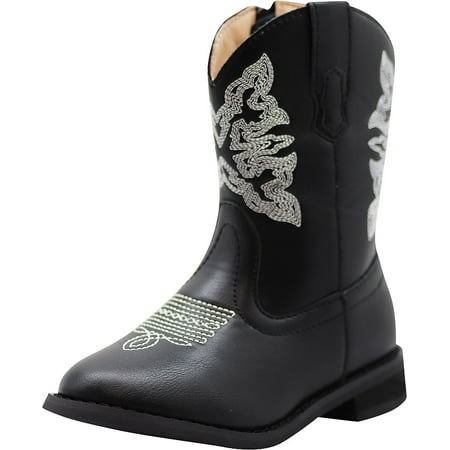 NORTY Toddler Boys & Girls Western Boots Classic Cowboy Style with Side Zip & Stitching