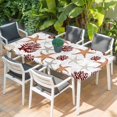 thumbnail image 2 of Brown Starfish Coastal Table Cloths for 6 Foot Rectangle Tables, Coral Nautical Summer Ocean Patio Waterproof Elastic Fitted Tablecloths, Washable Rectangular Table Cover for Camping, 2 of 8