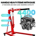 thumbnail image 3 of Zhuotong 2 Ton (4400 LBS) Hydraulic Engine Hoist, Foldable Shop Crane with 24in Extendable Boom & 360° Steel Casters, Heavy-Duty Engine Lift for Garage, Workshop & Auto Repair, 3 of 8