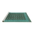 thumbnail image 2 of Ahgly Company Machine Washable Indoor Rectangle Oriental Turquoise Blue Industrial Area Rugs, 2' x 3', 2 of 4