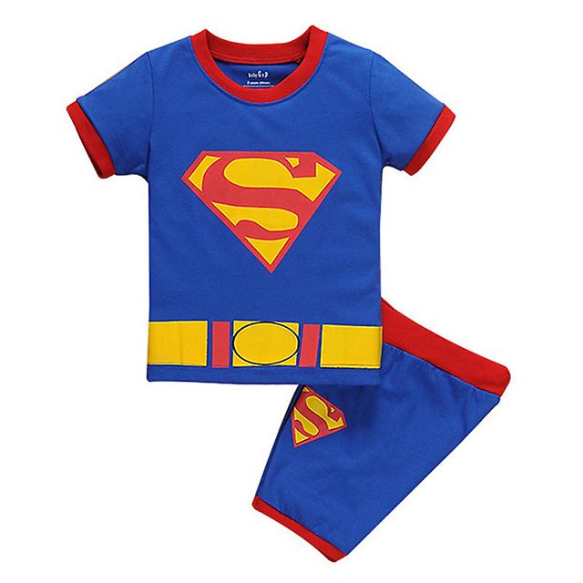 Niños Marvel DC Superhero ropa verano camiseta pantalones cortos conjunto ropa de dormir