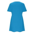 thumbnail image 4 of Timegard Womens Dresses Crewneck Ruched Short Sleeve Slim Fitting Comfy Casual Solid Color Dresses, 4 of 5