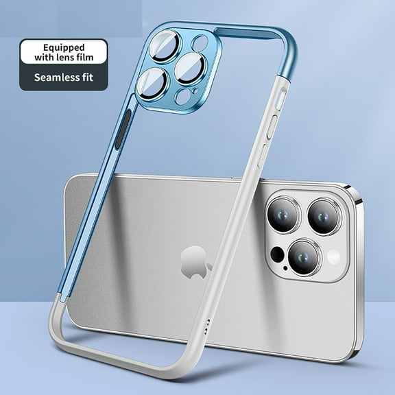 Allytech iPhone 15 Pro Frame Case, Camera Lens Protector Frame Protective Bumerp Slim Fit Lightweight Corner Shock Resistant Phone Case for Apple iPhone 15 Pro - Blue White