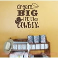 thumbnail image 4 of Dream Big Little Cowboy Western Vinyl Letter Art Boy Wall Decor Decals 22x23-Inch Chocolate Brown, 4 of 6